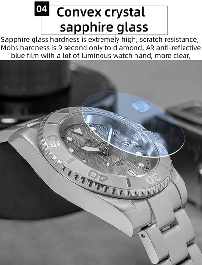 Herren-Taucheruhr mit 3D-Zifferblatt und NH35A-Automatikwerk