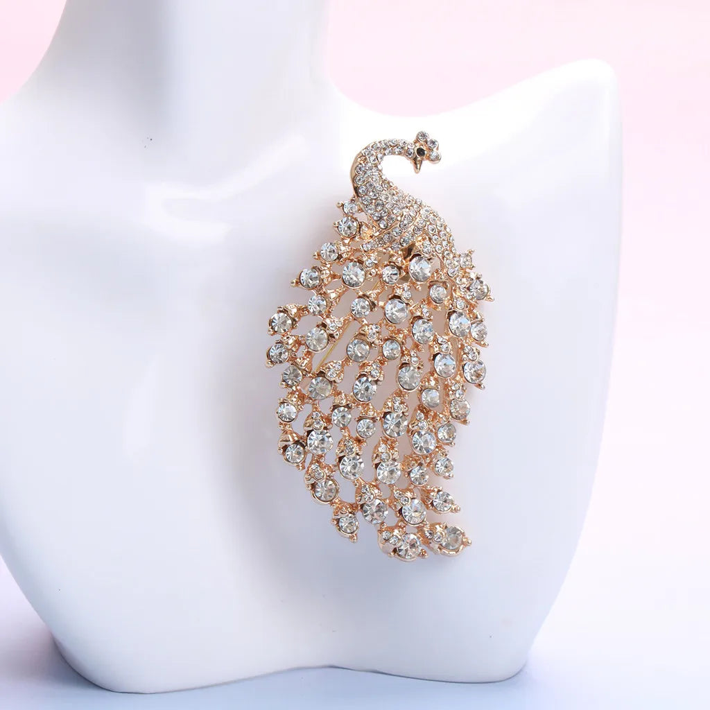 Brosche Pfau Kristall Emaille Tier Anstecknadel Damen