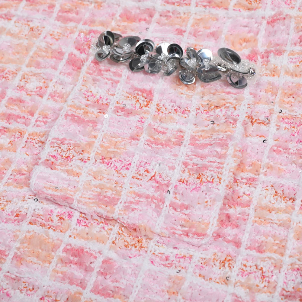 Eleganter Damen-A-Linien-Rock mit hohem Bund und Patchwork-Design im minimalistischen Stil
