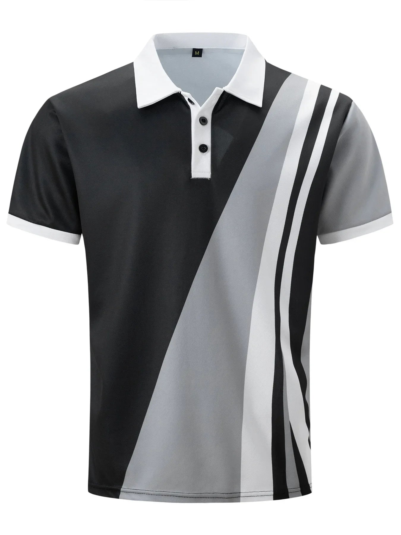 Kurzärmeliges Herren-Poloshirt mit Stehkragen und Ananas-Karomuster – lässiges Freizeithemd