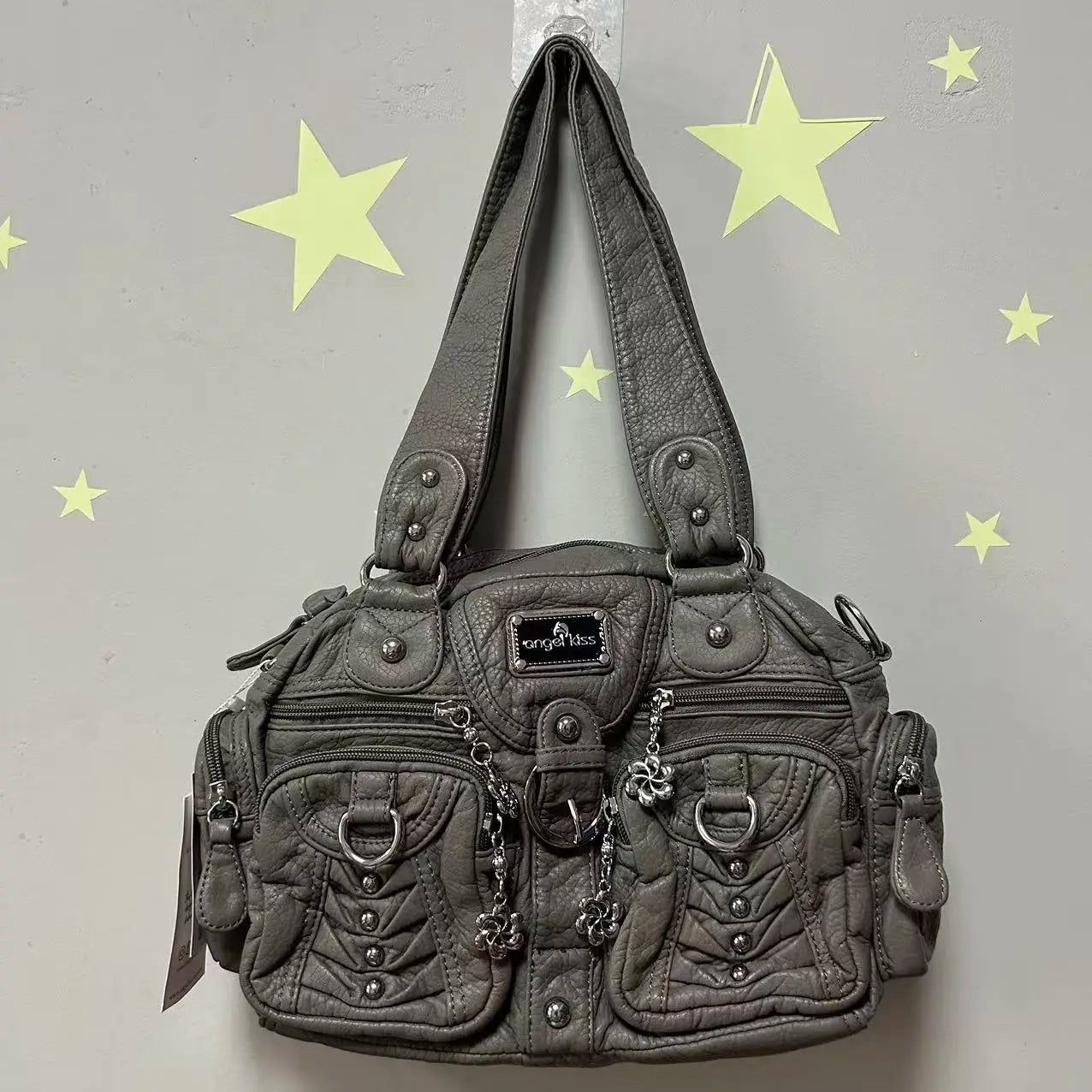 Damen-Satchel-Tasche aus PU mit Reißverschluss und viel Stauraum für Smartphone und Wertsachen
