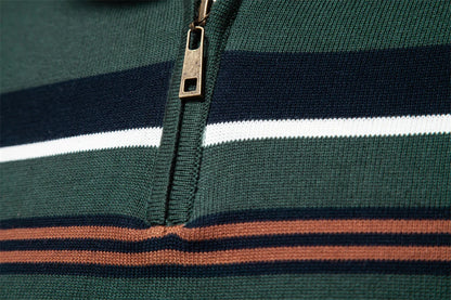 Herren Pullover aus Baumwolle mit Stehkragen für lässige Business-Looks