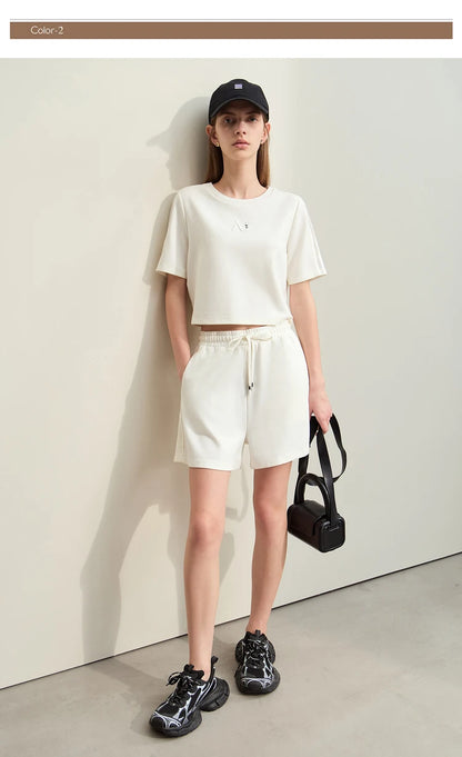 Damen Shorts im lässigen Stil mit Aushöhlung und elastischer Taille
