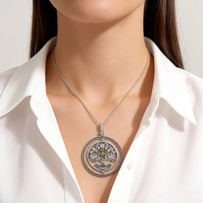 Damen-Charm-Anhänger Lebensbaum rotierend Glück aus Sterlingsilber