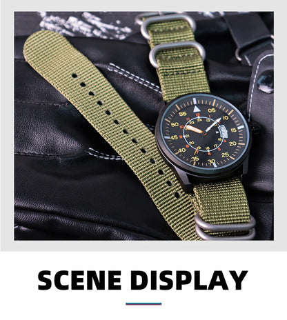 Herren-Quarzuhr mit Nylonarmband für Alltag und Freizeit
