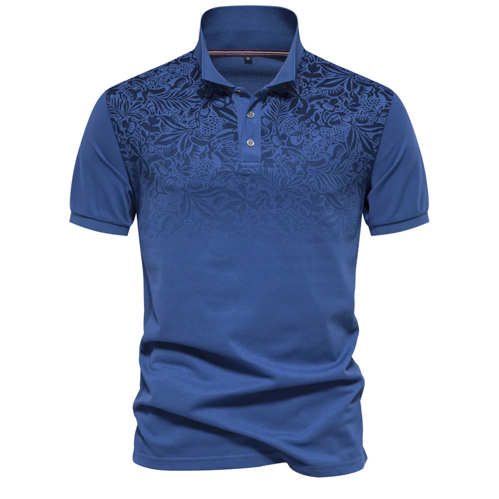 Herren Poloshirt Mit Farbverlauf Und Dehnbarer Baumwoll Mix