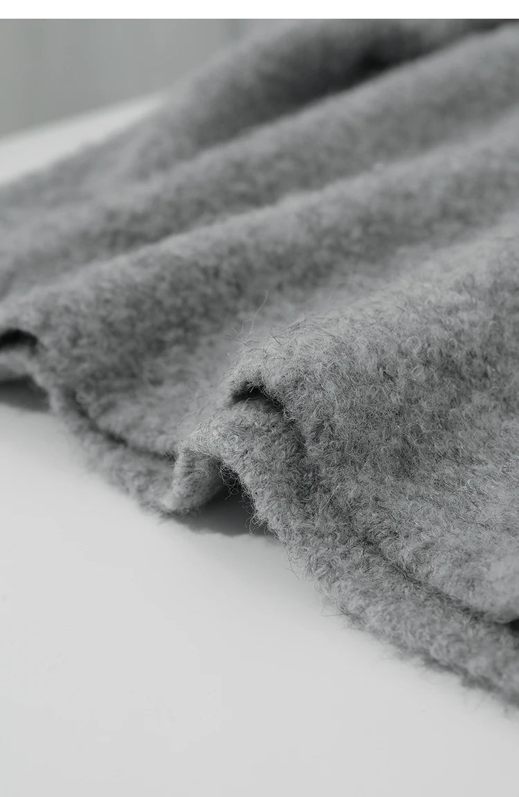 Damen-Kapuzenpullover Wolle Reißverschluss locker dick warm Winter