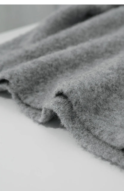 Damen-Kapuzenpullover Wolle Reißverschluss locker dick warm Winter