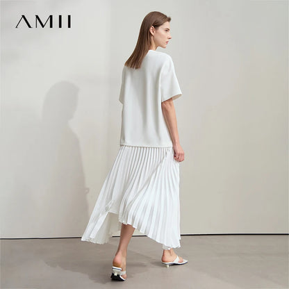 Elegantes Plissiertes Damenkleid Kurzarm Schick Für Berufstätige