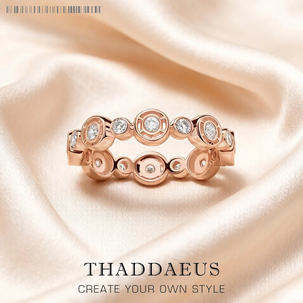 Damen-Ring Kreise romantisch Roségold aus Sterlingsilber