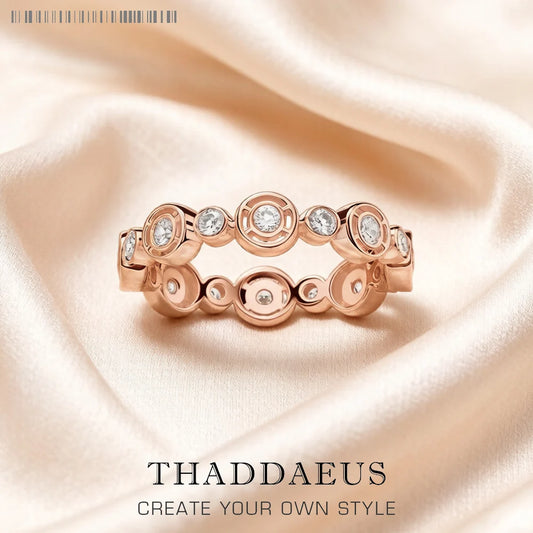 Damen-Ring Kreise romantisch Roségold aus Sterlingsilber