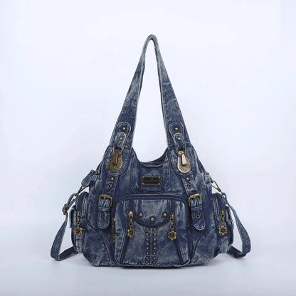 Damen-Schultertasche aus PU-Leder großes Fassungsvermögen ideal für Alltag und Reisen