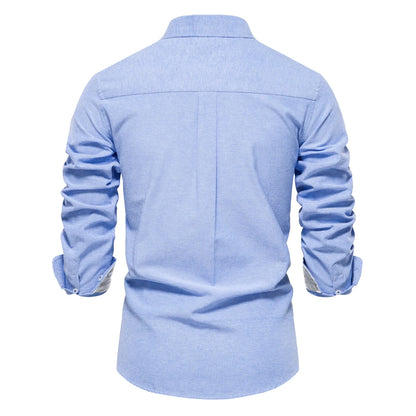 Herren Oxford Hemd aus Baumwolle mit langen Ärmeln für Casual-Look
