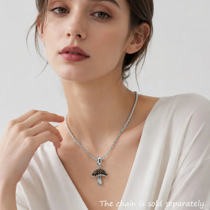 Damen-Charm-Anhaenger Pilz mit CZ-Pave aus Sterlingsilber