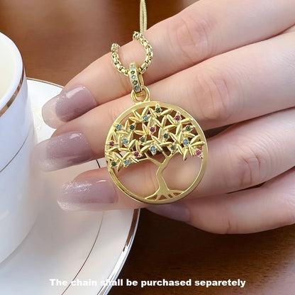 Damen-Charm-Anhänger goldener Baum Böhmen romantisch aus Sterlingsilber