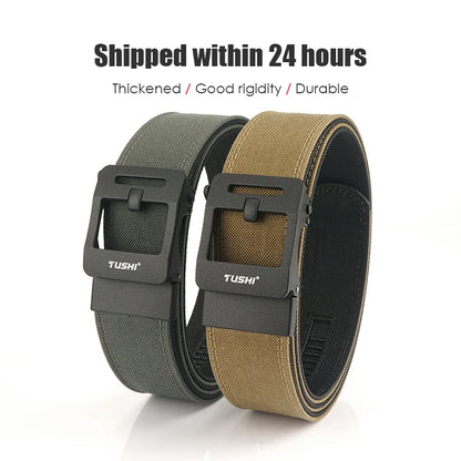 Herren Taktischer Gürtel Aus Nylon 1100D Mit Automatik-Schnalle Breite 4,3 cm Robuster Militärischer Alltags-Gürtel Grau