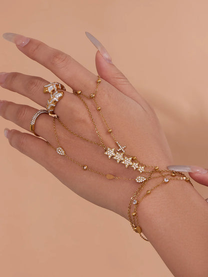 Damen-Charm-Armband mit 5A-Zirkonia aus Edelstahl