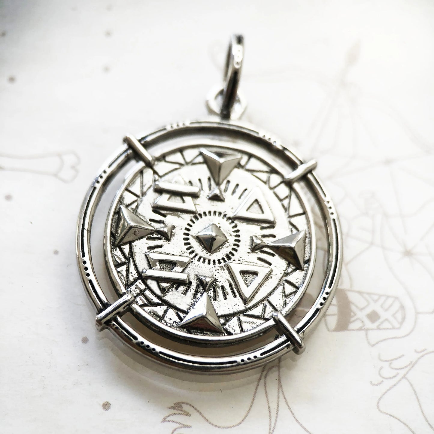 Damen-Charm-Anhänger Amulett magisch Natur Elemente aus Sterlingsilber