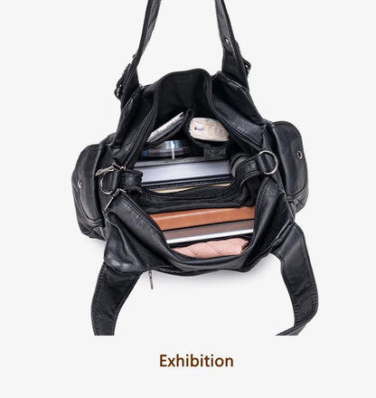 Damen-Handtasche Aus PU-Leder Mit Top-Handle Und Mehrfach-Fächern Große Satchel-Tasche