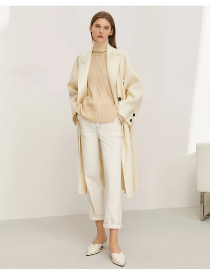 Damen-Rollkragenpullover locker Schnürung Herbst-Winter