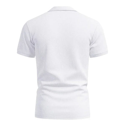 Langärmeliges Herren-Poloshirt mit Waffelstruktur und Knopfleiste – ideal für Freizeit und Urlaub