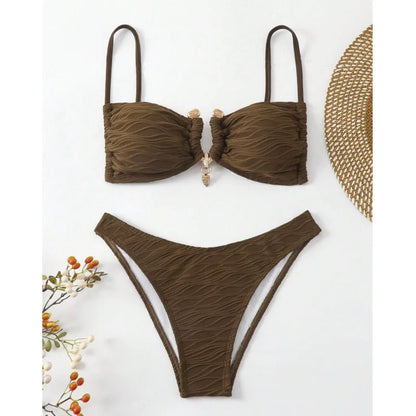 Patchwork-Bikini-Set mit Push-up-Effekt – Sexy Bademode für Damen am Strand und Pool