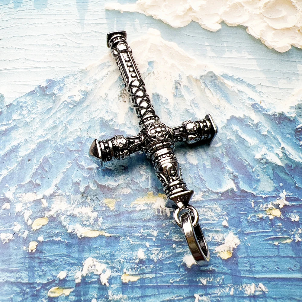 Damen-Charm-Anhänger Talisman-Kreuz außergewöhnlich handgefertigt aus Sterlingsilber