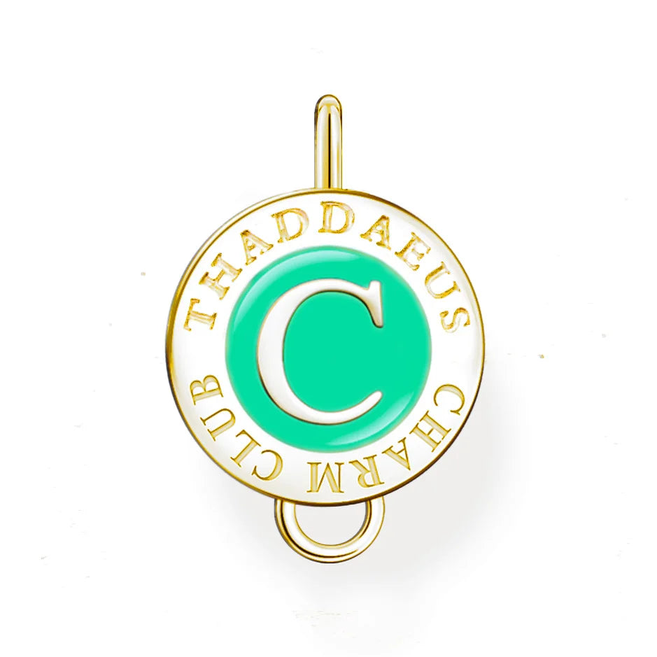 Damen-Charm-Anhänger Münze vergoldet Vintage elegant aus Sterlingsilber