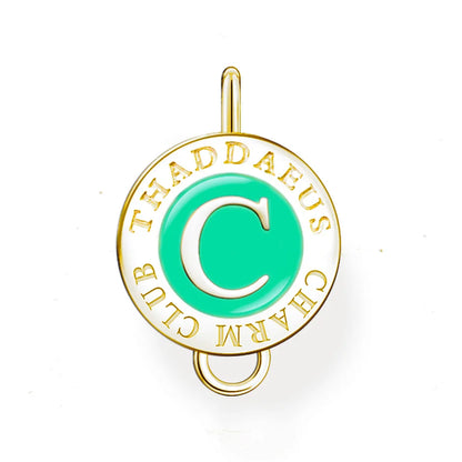 Damen-Charm-Anhänger Münze vergoldet Vintage elegant aus Sterlingsilber