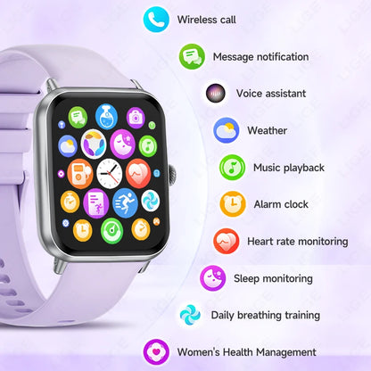LIGE Neue Herrenuhr 1,83-Zoll SOS Sport Fitness Tracker Herzfrequenz Blutsauerstoff Frauen Smart Watch Wasserdicht für Android IOS