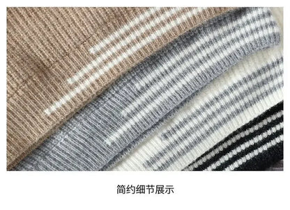 Dicker Herren-Pullover mit Rundhalsausschnitt und Patchwork-Design – Lockerer, elastischer Langarm für Herbst und Winter