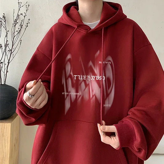 Neue Gothic Brief Gedruckt Mit Kapuze Sweatshirt Für Männer Herbst Hip Hop Übergroßen Pullover Hoodies Y2K Streetwear Grafik Hoody