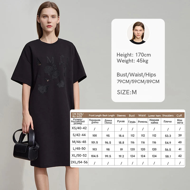 Elegantes Strickkleid Für Damen Mit Stretch Und Stickerei