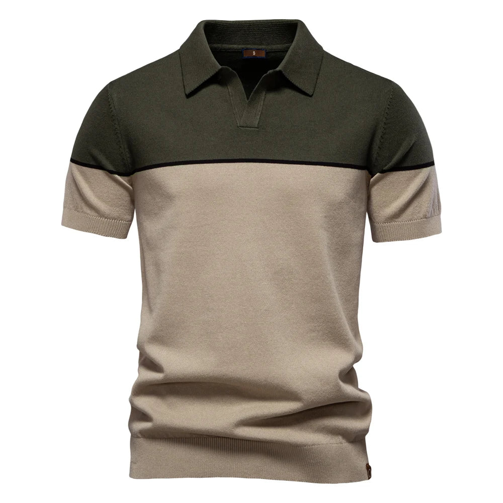 Herren Poloshirt Slim Fit Atmungsaktiv Mit Farbblock Leicht