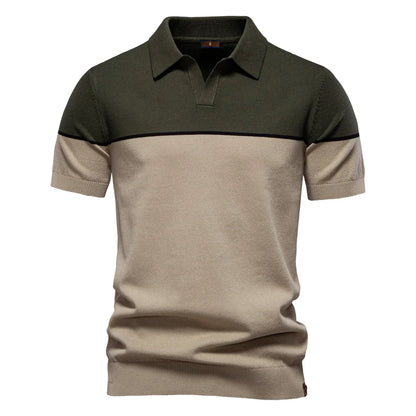 Herren Poloshirt Slim Fit Atmungsaktiv Mit Farbblock Leicht