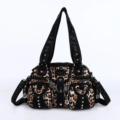 Damen-Satchel-Handtasche aus PU-Leder mit Reißverschluss und viel Stauraum für Alltag und Freizeit