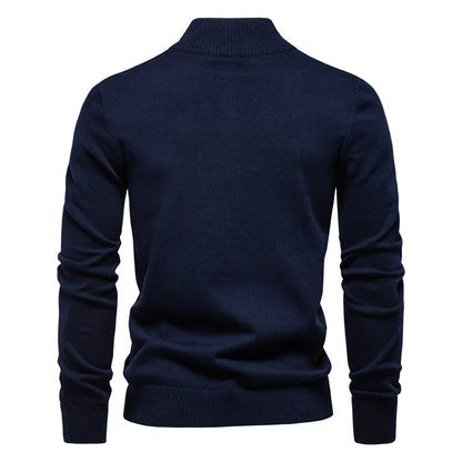 Herren Pullover aus Baumwolle mit Stehkragen für lässige Business-Looks