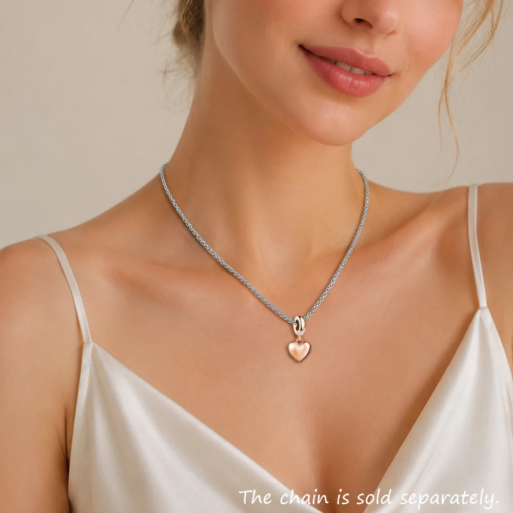 Damen-Charm Herz Roségold romantisch aus Sterlingsilber
