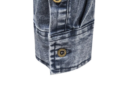 Herren Denim Hemd aus Baumwolle mit doppelten Taschen im lässigen Stil