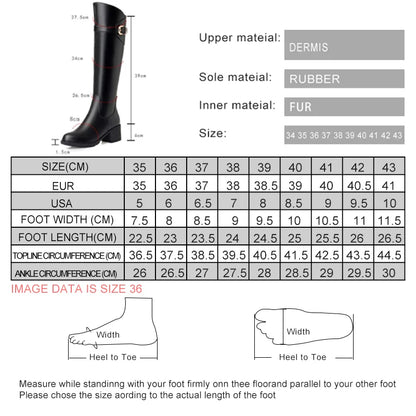 Größen- und Materialtabelle für Stiefel: Obermaterial Leder (Dermis), Gummi (Rubber), Futter