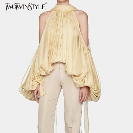 Elegantes ärmelloses Midikleid mit Pailletten und Patchwork-Design im Halterneck-Stil für Damen