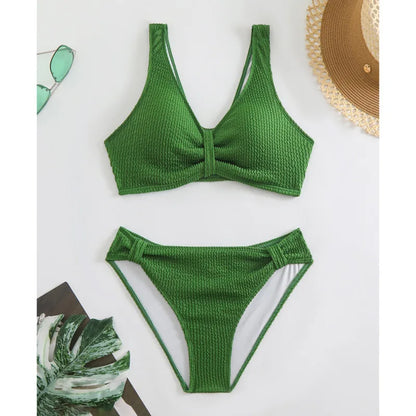 Braunes Bikini-Set mit Push-up-Effekt – verführerische Bademode für Strand und Pool