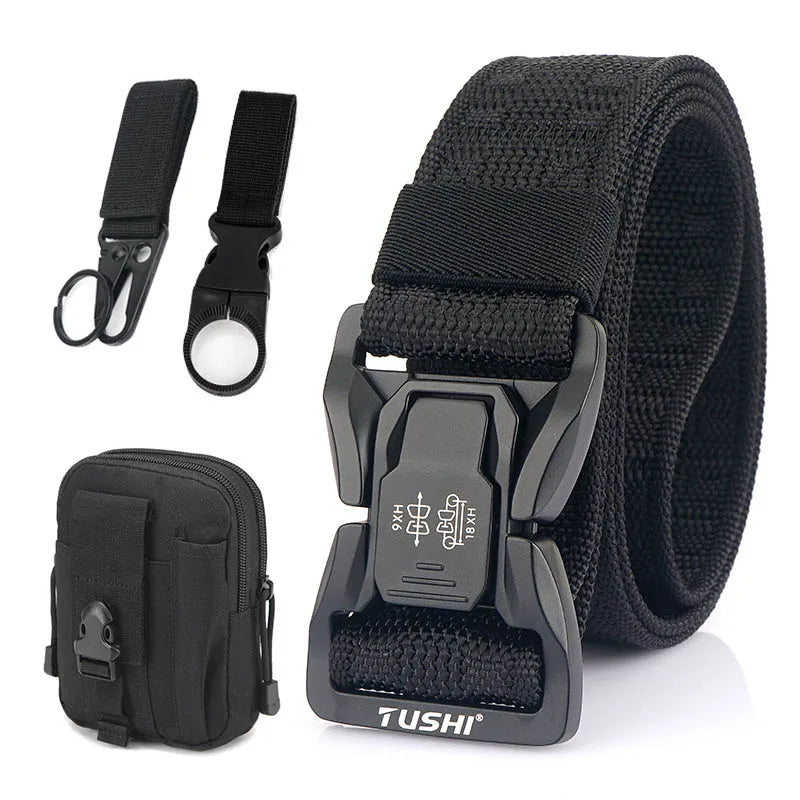 VATLY Soft Tactical Outdoor Gürtel Herren Nylon Schnellverschluss Hiking