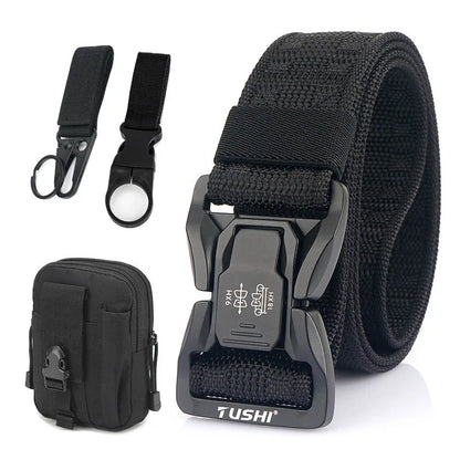 VATLY Soft Tactical Outdoor Gürtel Herren Nylon Schnellverschluss Hiking