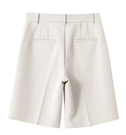 Damen Shorts im minimalistischen Stil mit hoher Taille für das Büro