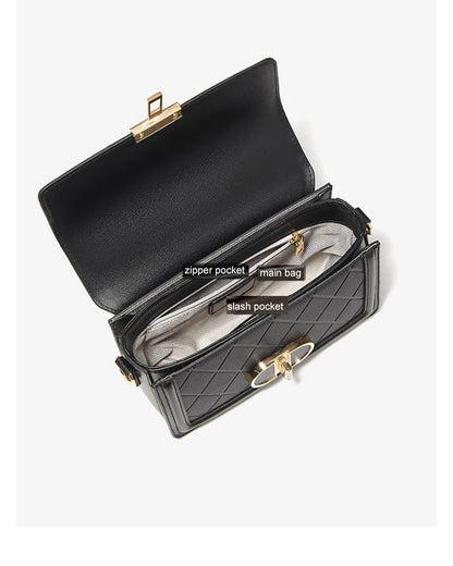 Damen Top-handle Tasche aus Split Leder mit Diamant-Gitter