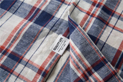 Herren Kurzarm Hemd aus Baumwolle im karierter Design für den Sommer
