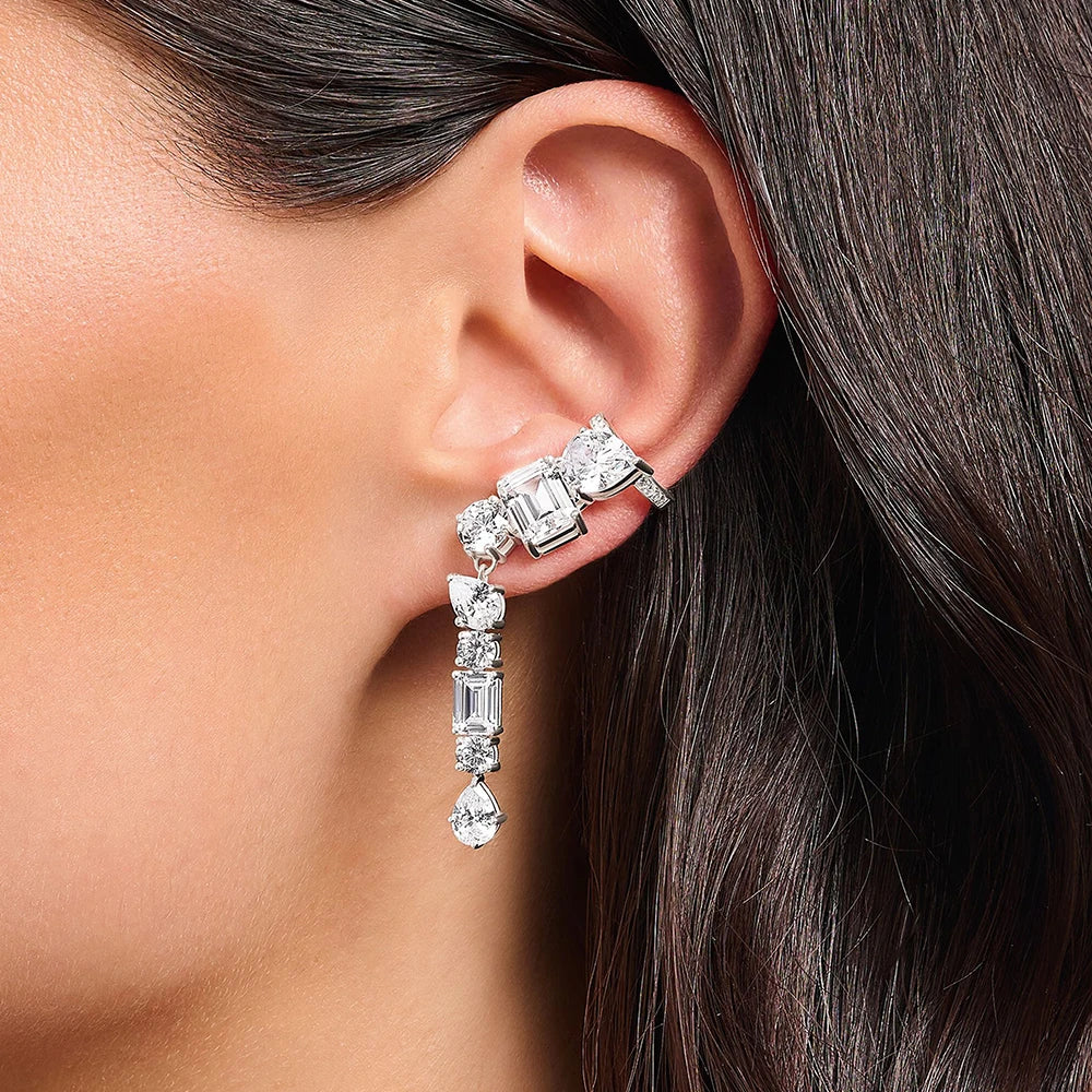 Damen-Einzelohrstecker Climber Wassertropfen romantisch aus Sterlingsilber