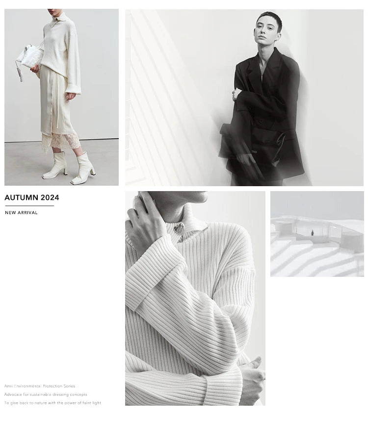 Damen-Rollkragenpullover Slim Polyester-Viskose Herbst-Winter