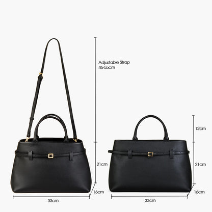 Premium Rindsleder Handtasche | Arbeitstasche Mit Verstelltem Schultergurt